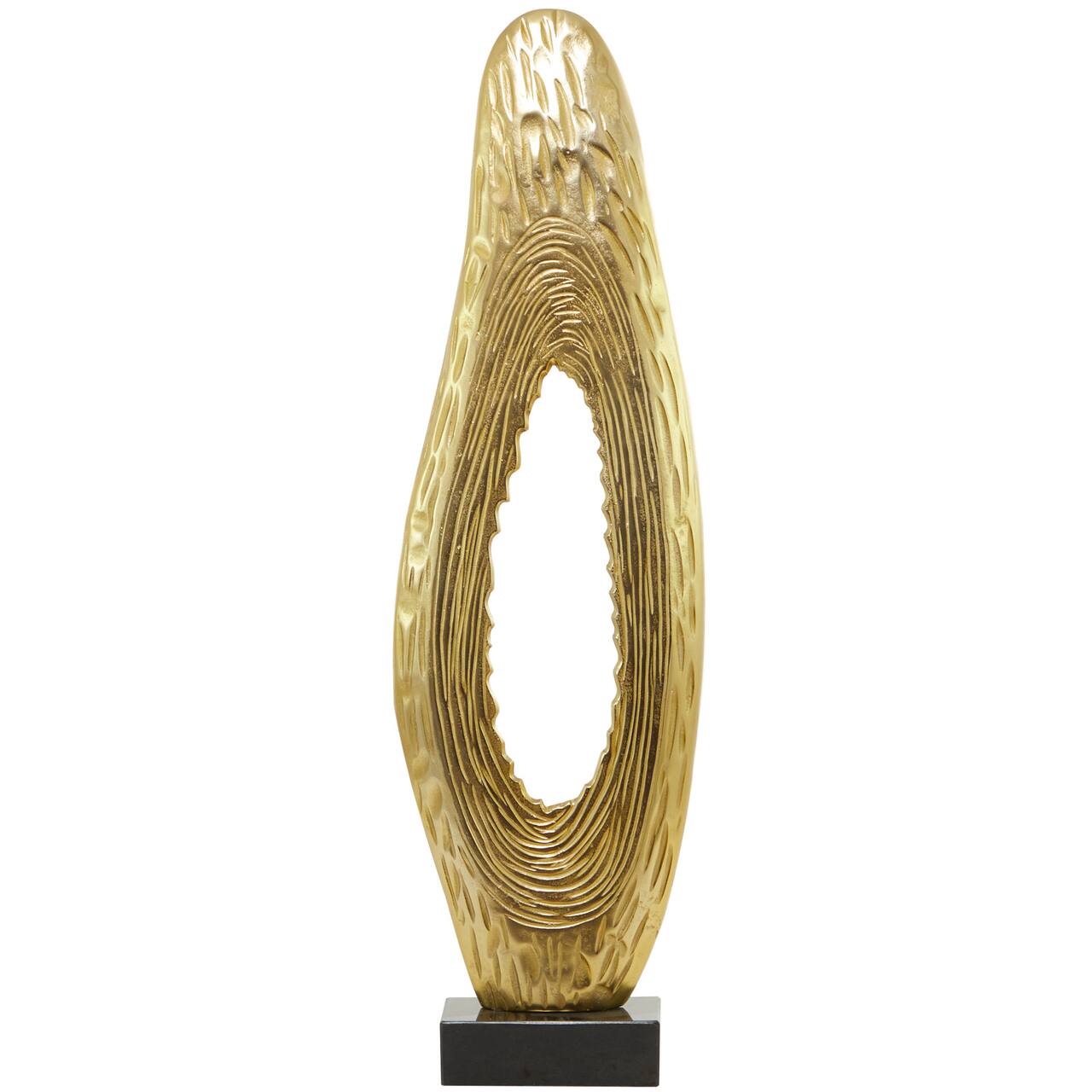 49.5" Abstract Aluminum & Marble Teardrop Sculpture